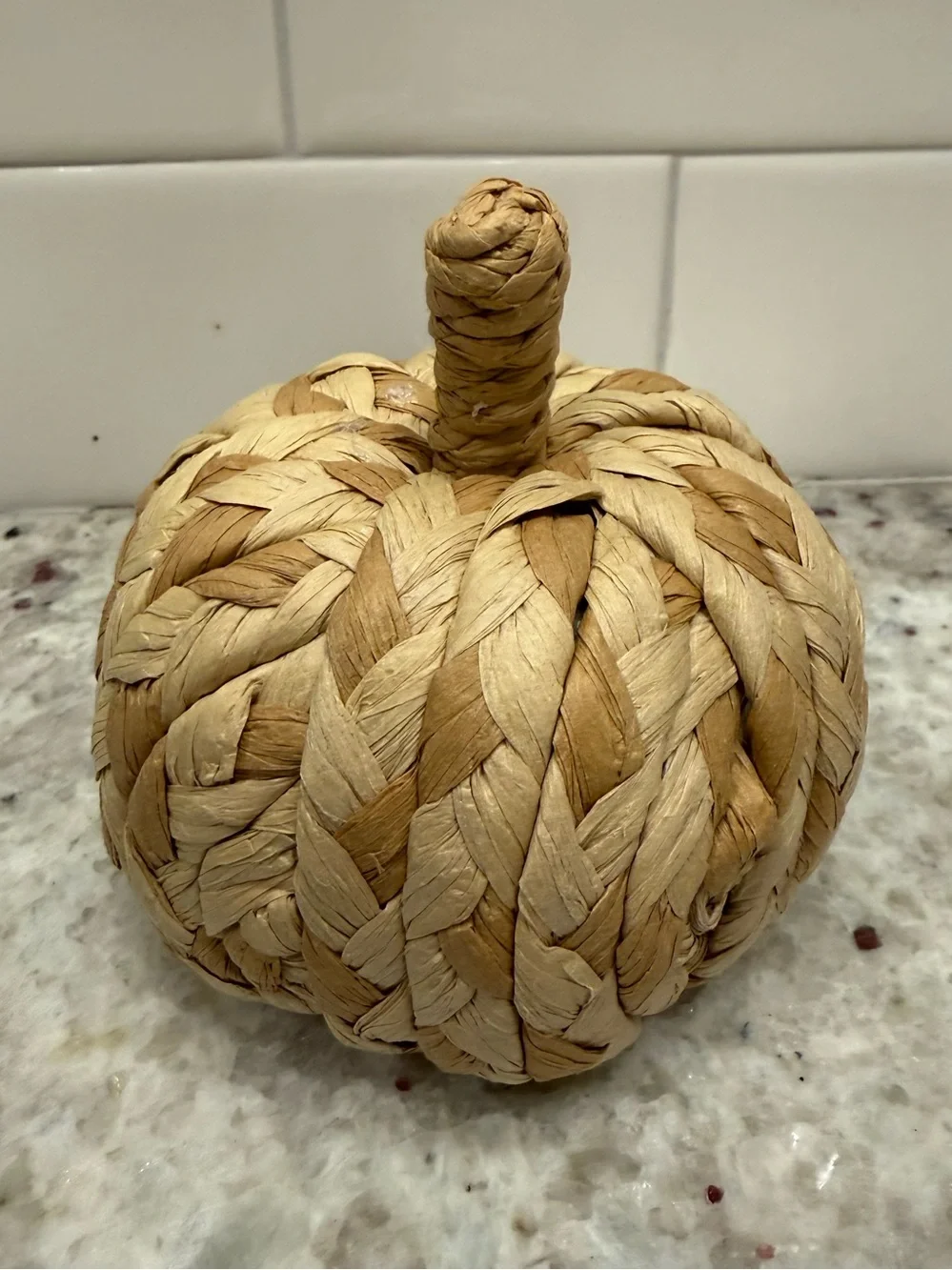 3/$15* Threshold Fall Decor: Small Woven Pumpkin in Natural Tan and Cream NWT